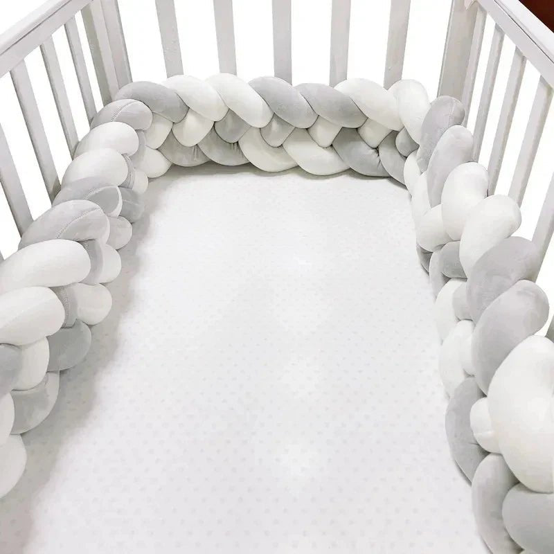 Tour de Lit Bebe - CozyKnot™ - Blanc Gris - Mon Bébé Dodo
