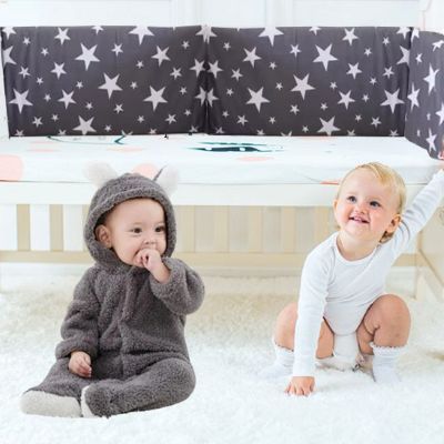 Tour de lit bebe - Etoile - Gris foncé